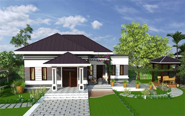 Thiết kế nhà vườn 1 tầng 3 Phòng ngủ tại Vĩnh Phúc