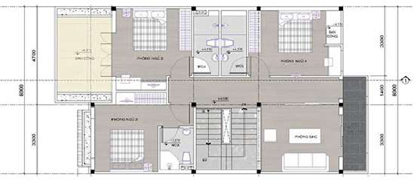 Mẫu nhà 2 tầng 8x10m đẹp nhất tại Vĩnh Phúc