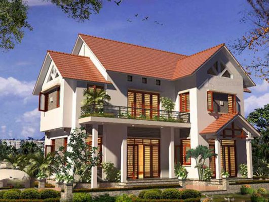 Top mẫu nhà 2 tầng mái ngói mới nhất tại Vĩnh Phúc