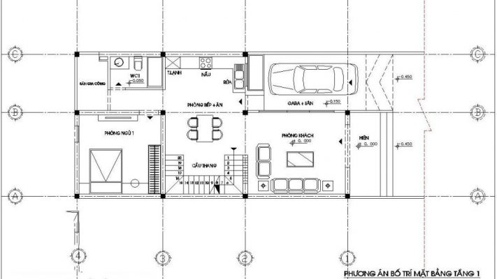 Tầng 1 nhà cấp 4 7x12m có gác lửng