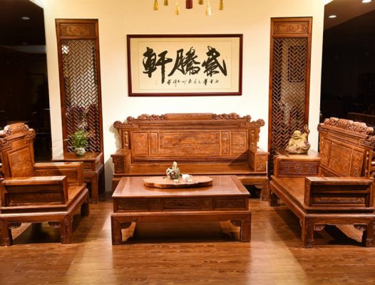 Phòng khách gỗ phong cách Trung Hoa