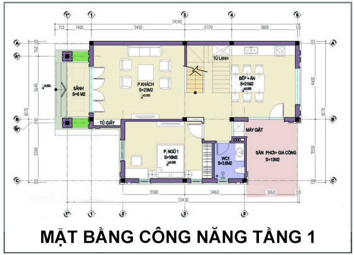 Thiết kế biệt thự 2 tầng 3 phòng ngủ tiện nghi hiện đại 8x14m tại Phú Thọ