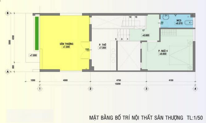 Nhà ống 3 tầng 5x20m có 4 phòng ngủ
