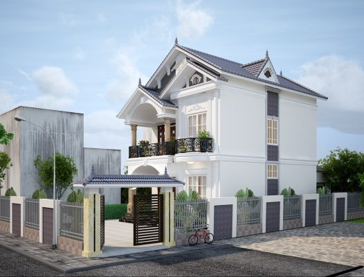 Thiết kế nhà 2 tầng mái Thái