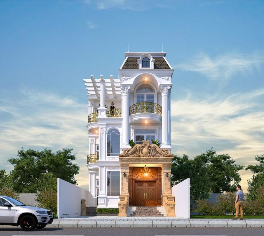Thiết kế nhà phố 3 tầng 4 phòng ngủ Anh Ngọc tại Việt Trì - Phú Thọ