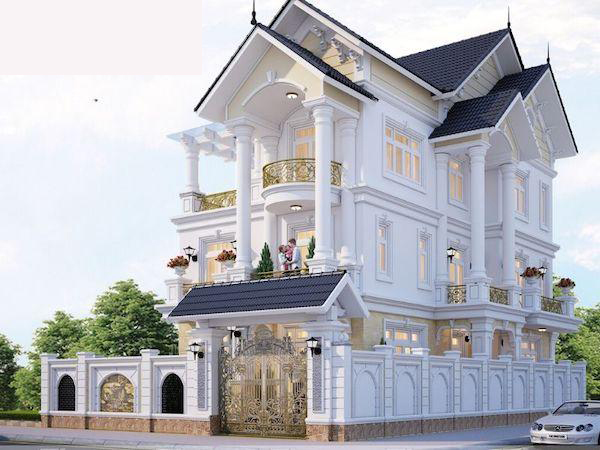 Thiết kế biệt thự tân cổ điển 3 tầng gia đình anh Mạnh tại Phú Thọ