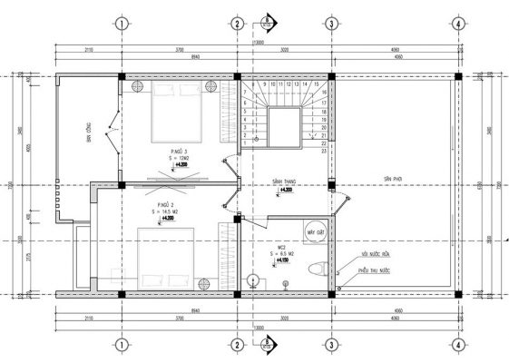 Bố trí công năng nhà phố 2 tầng