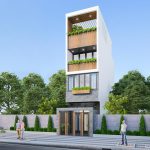 Thiết kế thi công nhà phố 4 tầng hiện đại mặt tiền 4m tại Thái Nguyên