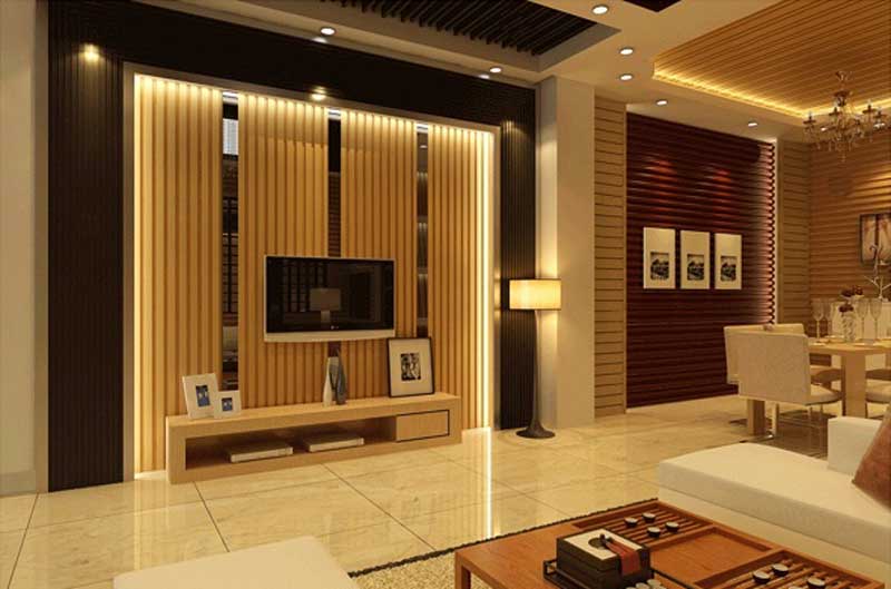 Nhận thiết kế thi công nội thất tường nhựa giả vân gỗ tại Thái Nguyên