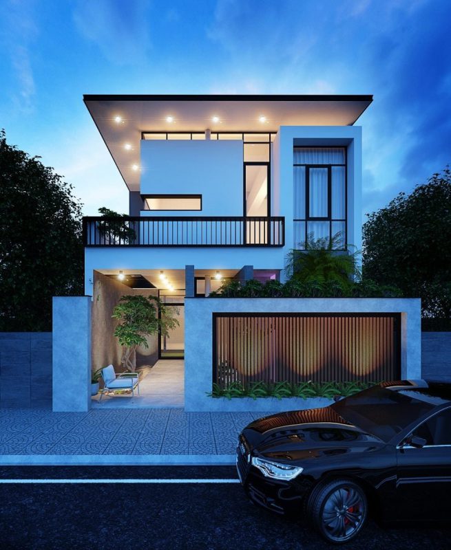 Thiết kế kiến trúc nội thất nhà phố 2 tầng hiện đại tại Thái ...
