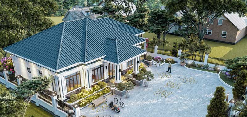Thiết kế nhà vườn mái nhật tại Đồng Hỷ Thái Nguyên