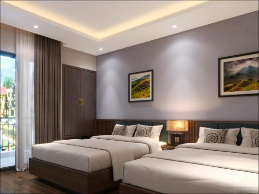 Thiết kế và thi công nội thất nhà nghỉ - khách sạn tại Thái Nguyên.