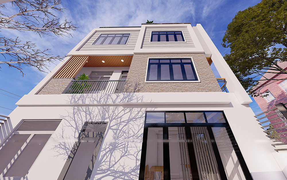 Thiết kế nhà phố 3 tầng 60m2 tại Đống Anh Hà Nội