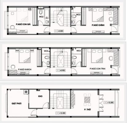 Mặt bằng tầng 2 và 3