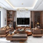 Thiết kế nội thất phòng khách bằng gỗ cực kỳ sang trọng và đẳng cấp