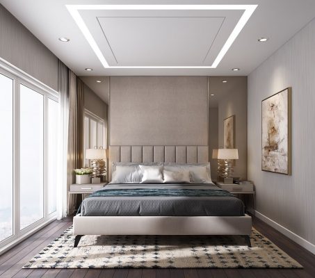 Trần thạch cao phòng ngủ đơn giản