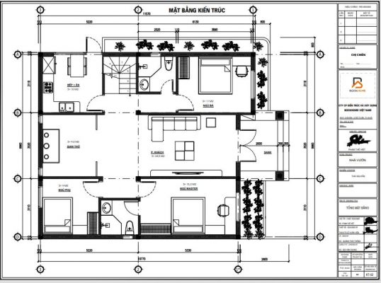 Mặt bằng kiến trúc của nhà vườn