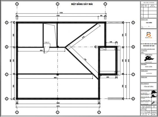 Bản vẽ bố trí phần mái