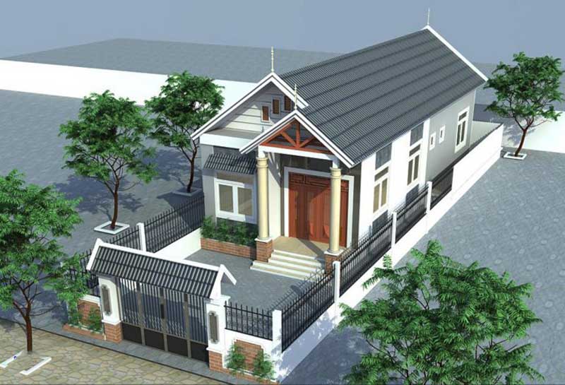 Nhận thiết kế thi công nhà hiện đại mái tôn tại Sóc Sơn