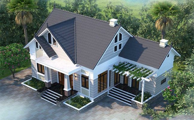 Thiết kế nhà vườn mái thái 3 phòng ngủ anh Cường tại Bắc Ninh