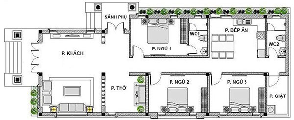 Mẫu nhà cấp 4 mái thái