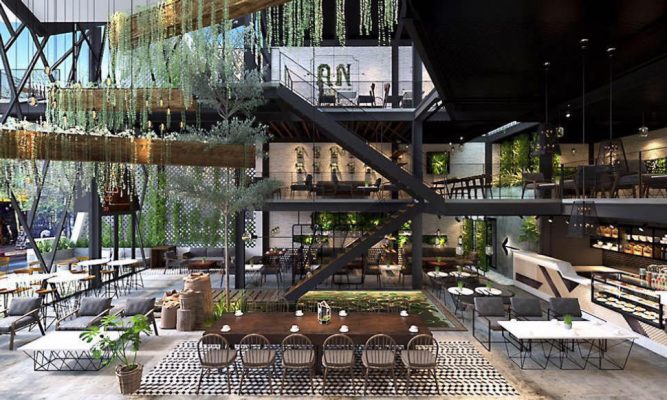 Nhà hàng hiện đại với không gian xanh