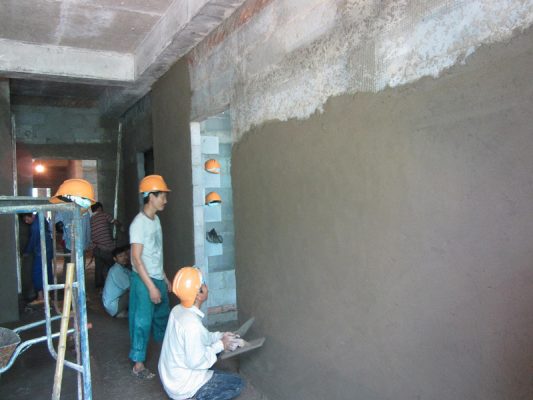 Thi công hoàn thiện nhà xây thô tại Sóc Sơn Hà Nội.