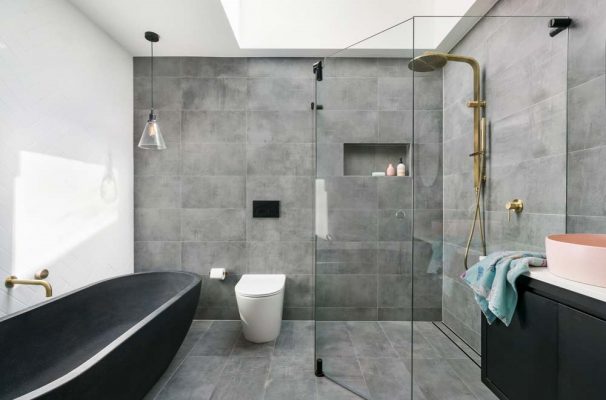 Mẫu nội thất nhà tắm hiện đại có bồn tắm đẹp và quyến rũ