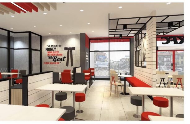 Nội thất quán KFC hiện đại và tiện nghi