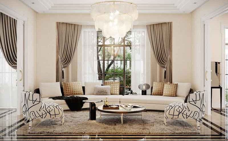 Toàn cảnh mẫu nội thất biệt thự luxury hiện đại đơn giản nhất
